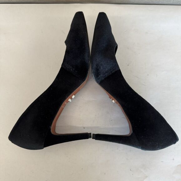 Carrano Rafaella Black Velvet Pointed Toe Classic Heels Pumps Women 8 Brazil - Picture 4 of 14